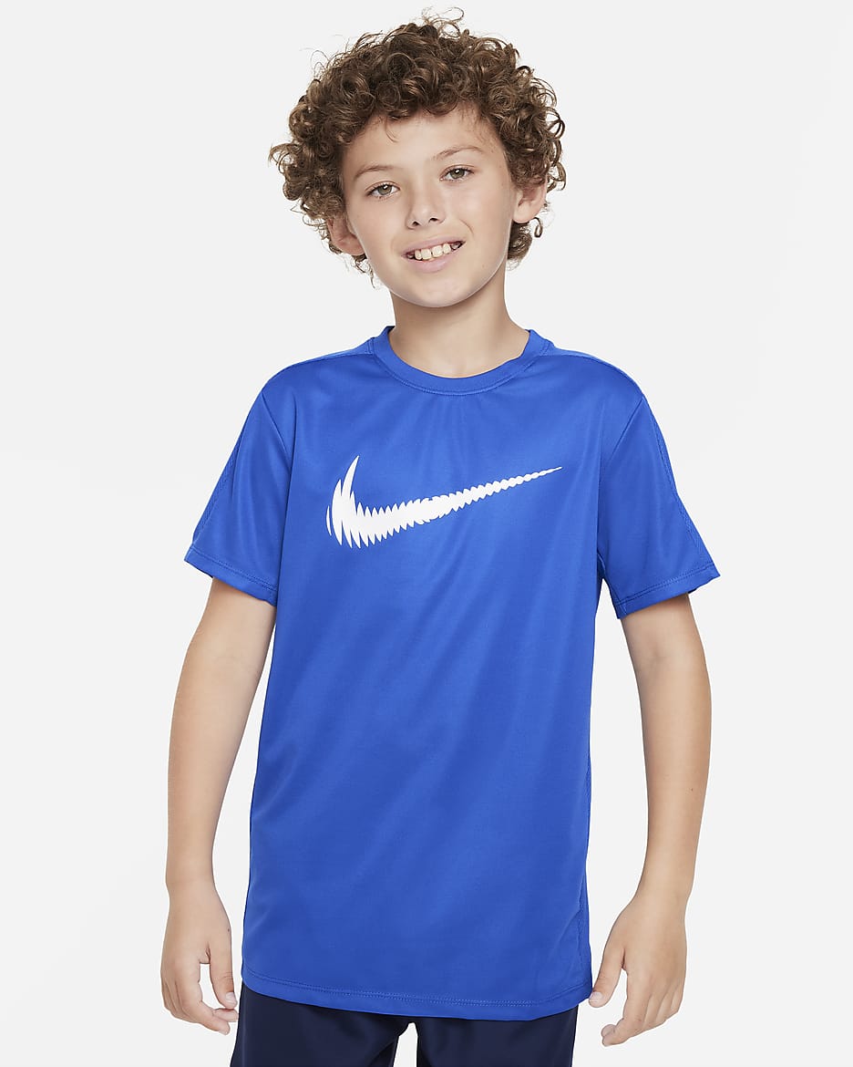 Nike Trophy23 Older Kids' Dri-FIT Short-Sleeve Top - Game Royal/White