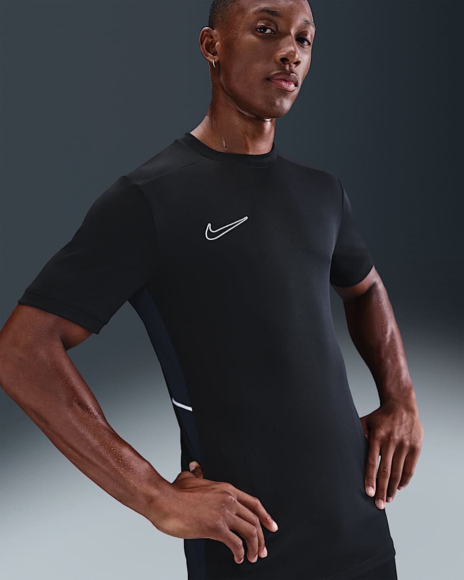 Nike Academy Men's Dri-FIT Short-Sleeve Football Top - Black/Obsidian/White/White