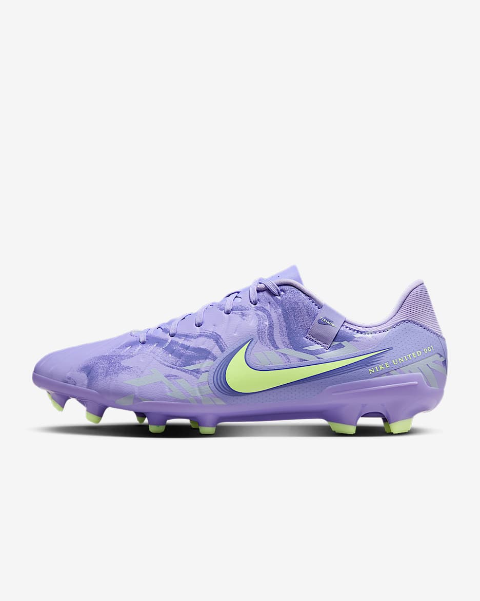 Nike United Tiempo Legend 10 Academy MG Low-Top Football Boot - Purple Agate/Barely Volt