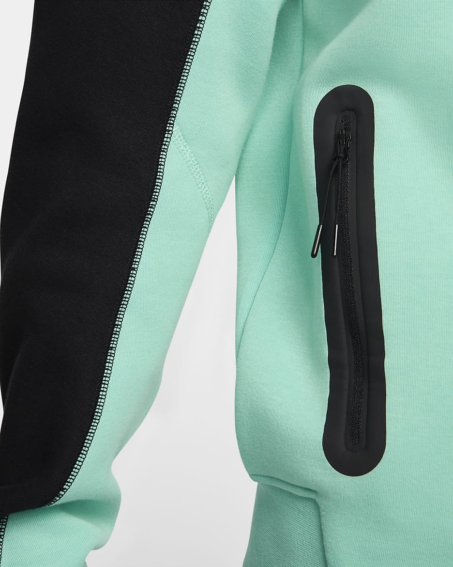 Sweat à capuche entièrement zippé Nike Sportswear Tech Fleece Windrunner pour Homme - Emerald Rise/Noir