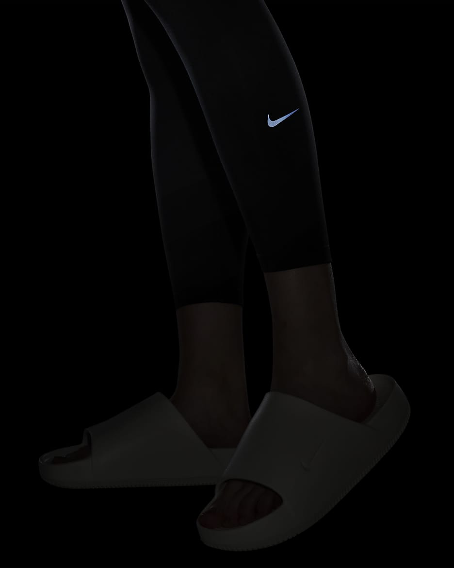 Nike One Leggings de 7/8 de talle alto - Mujer - Negro/Negro