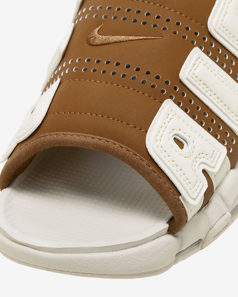 Nike Air More Uptempo Men's Slides - Light British Tan/Light Orewood Brown/Clear/Sail