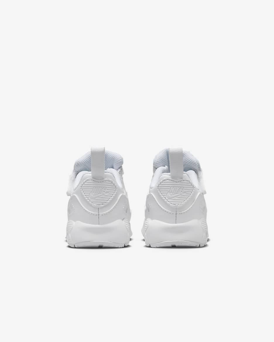 Nike Air Max 90 EasyOn Baby/Toddler Shoes - White/Metallic Silver/White