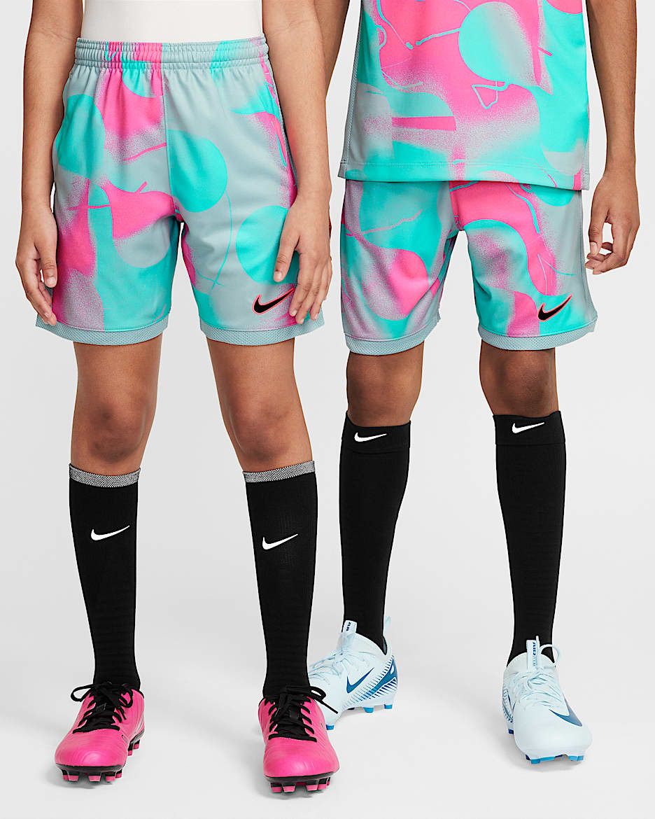 Fotbalové kraťasy Dri-FIT Nike Academy+ pro větší děti - Hyper Pink/Ocean Cube/Dynamic Turquoise/Černá