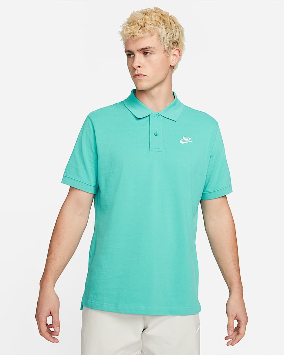 Polo para hombre Nike Sportswear - Azul verdoso lavado/Blanco