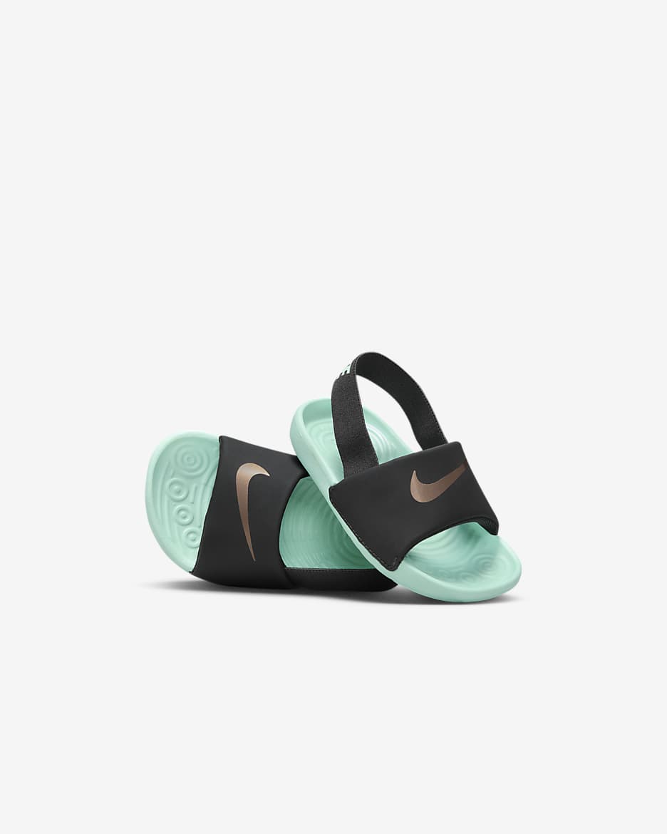 Nike Kawa Baby & Toddler Slides - Off-Noir/Off-Noir/Metallic Red Bronze