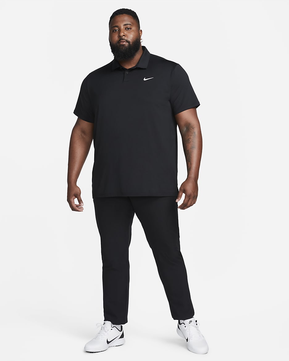 Nike Dri-FIT Tour einfarbiges Golf-Poloshirt für Herren - Schwarz/Weiß