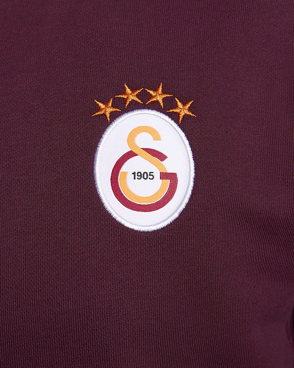 Galatasaray Club Fleece Men's Pullover Hoodie - Night Maroon/University Red