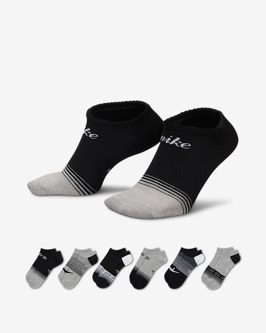 Nike Everyday No Show-letvægtsstrømper (6 par) - multifarvet