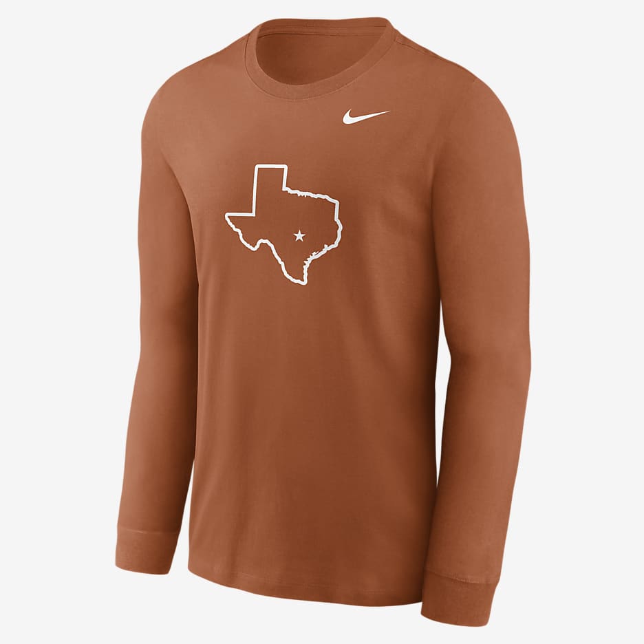 Texas Longhorns Alternate Logo Men's Nike College Long-Sleeve T-Shirt - Desert Orange