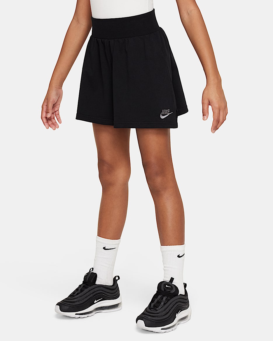 Shorts para niña talla grande Nike Sportswear - Negro/Peltre liso