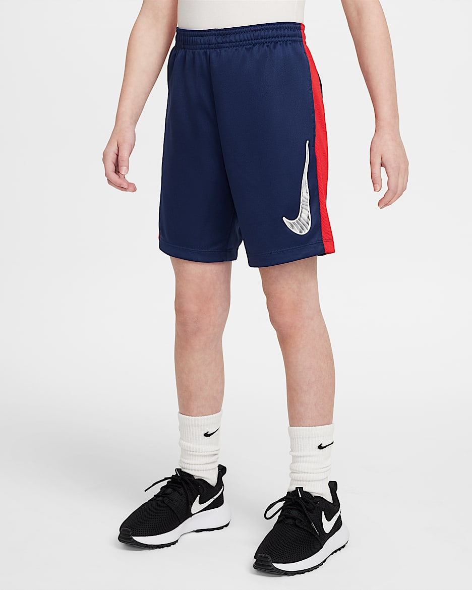 Short Dri-FIT Nike Trophy23 pour ado - Midnight Navy/University Red/Blanc