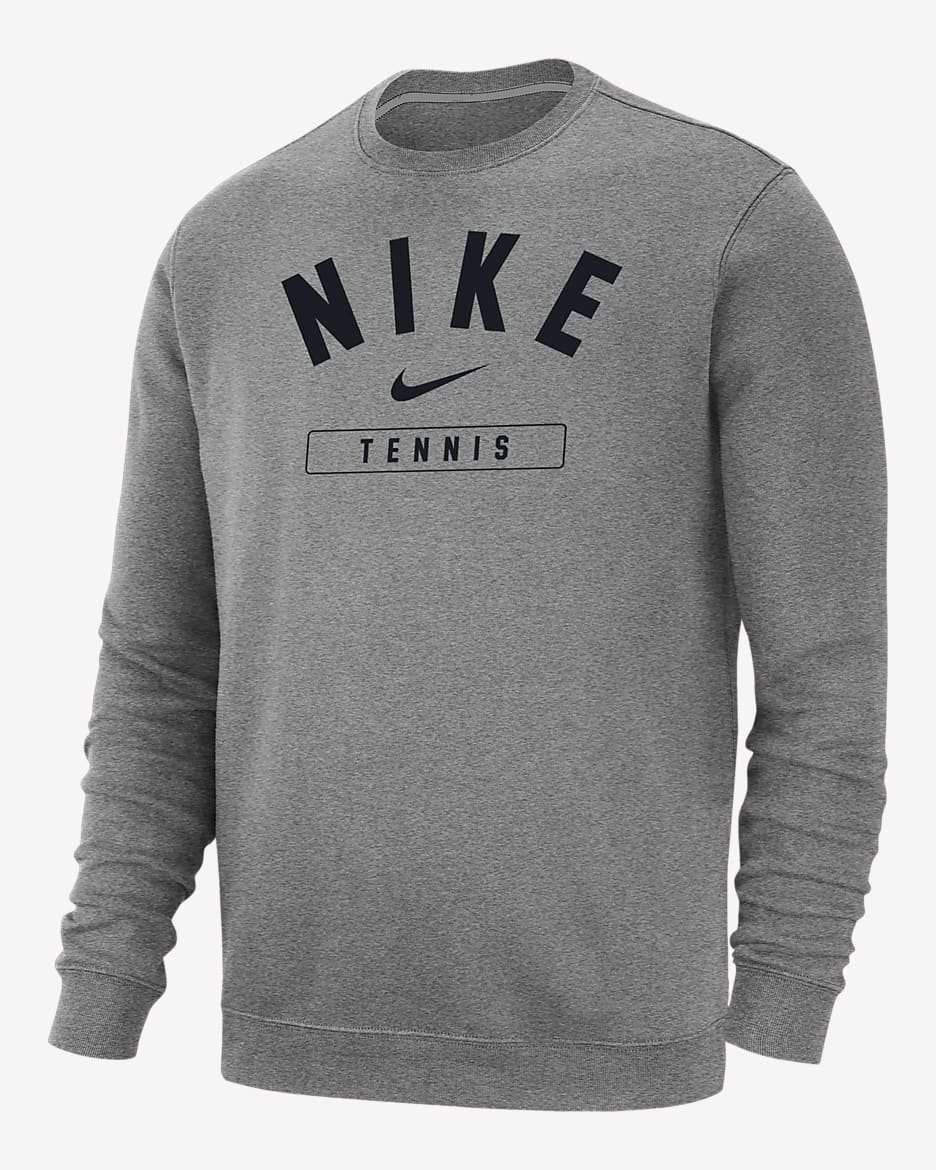 Nike Tennis Men's Crew-Neck Sweatshirt - Dark Grey Heather