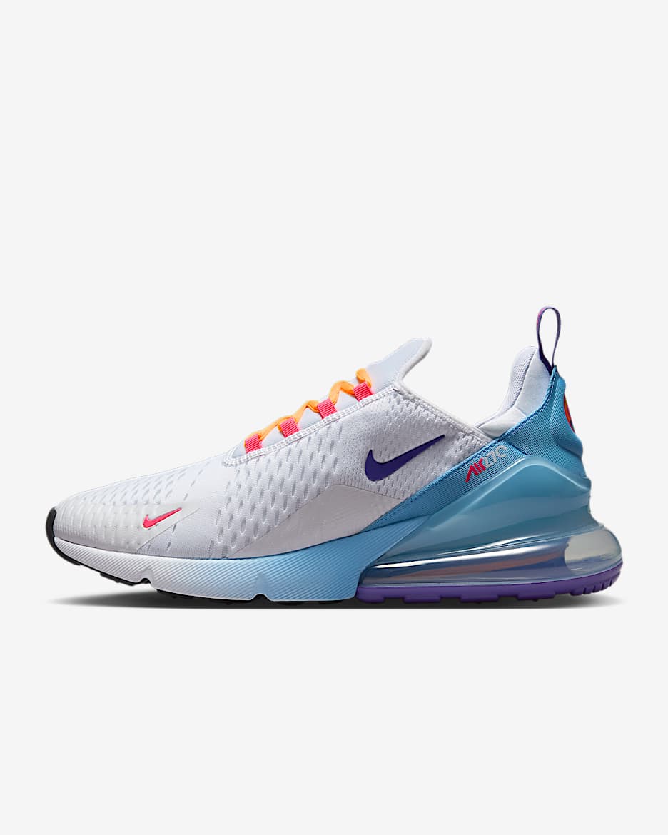 Colorado Rockies Nike Air Max 270 Men's Shoes - White/Cobalt Pulse/Psychic Purple