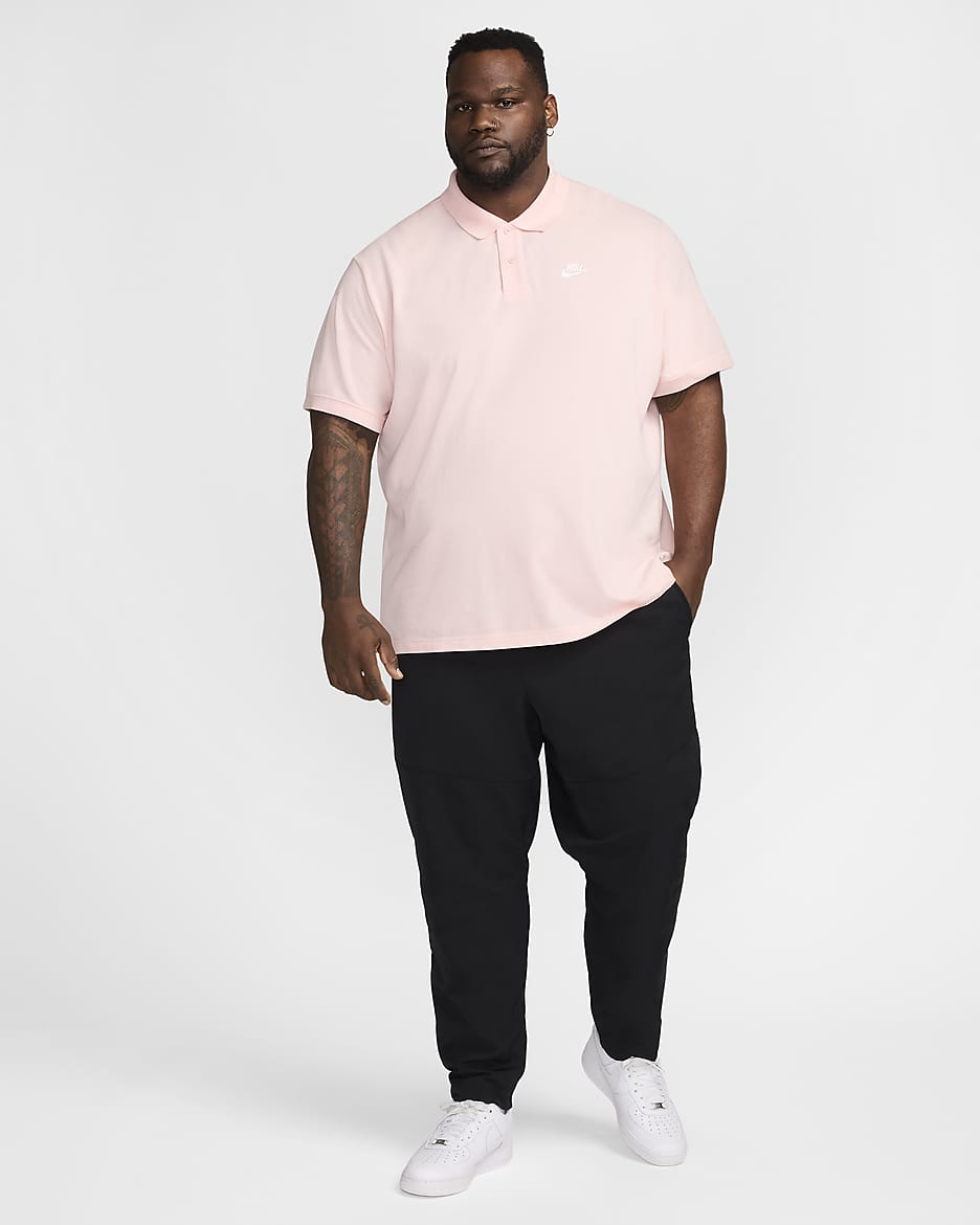 Pikétröja Nike Sportswear för män - Pink Bloom/Vit