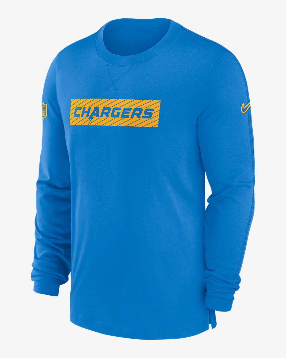 Los Angeles Chargers Sideline Player Team Issue Men’s Nike Dri-FIT Long-Sleeve Top - Blue