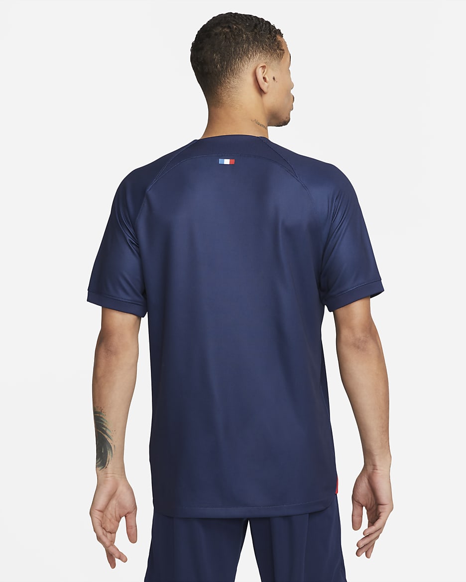 เสื้อแข่งฟุตบอลผู้ชาย Nike Dri-FIT Paris Saint-Germain 2023/24 Stadium Home - Midnight Navy/University Red/University Red