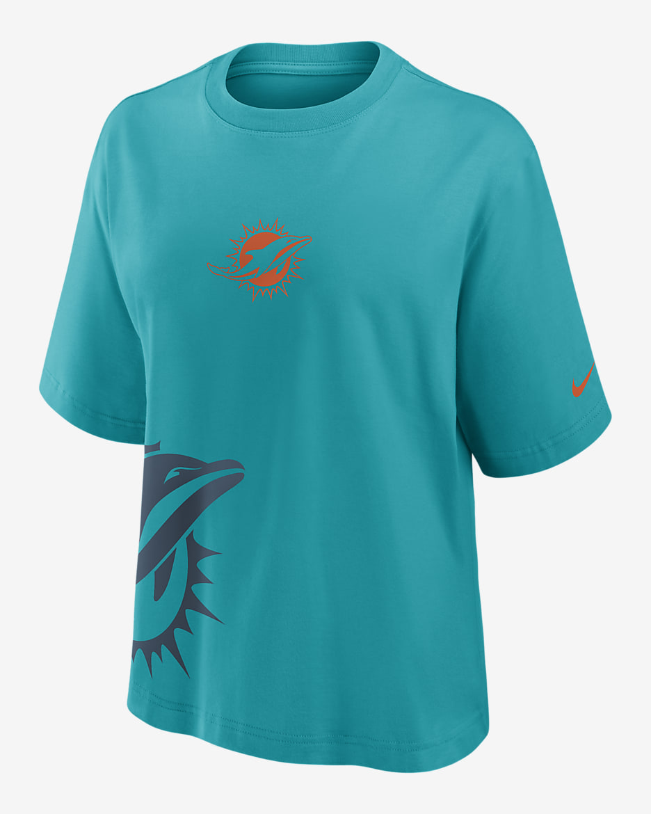 Miami Dolphins Boxy Women's Nike NFL T-Shirt - Turbo Green