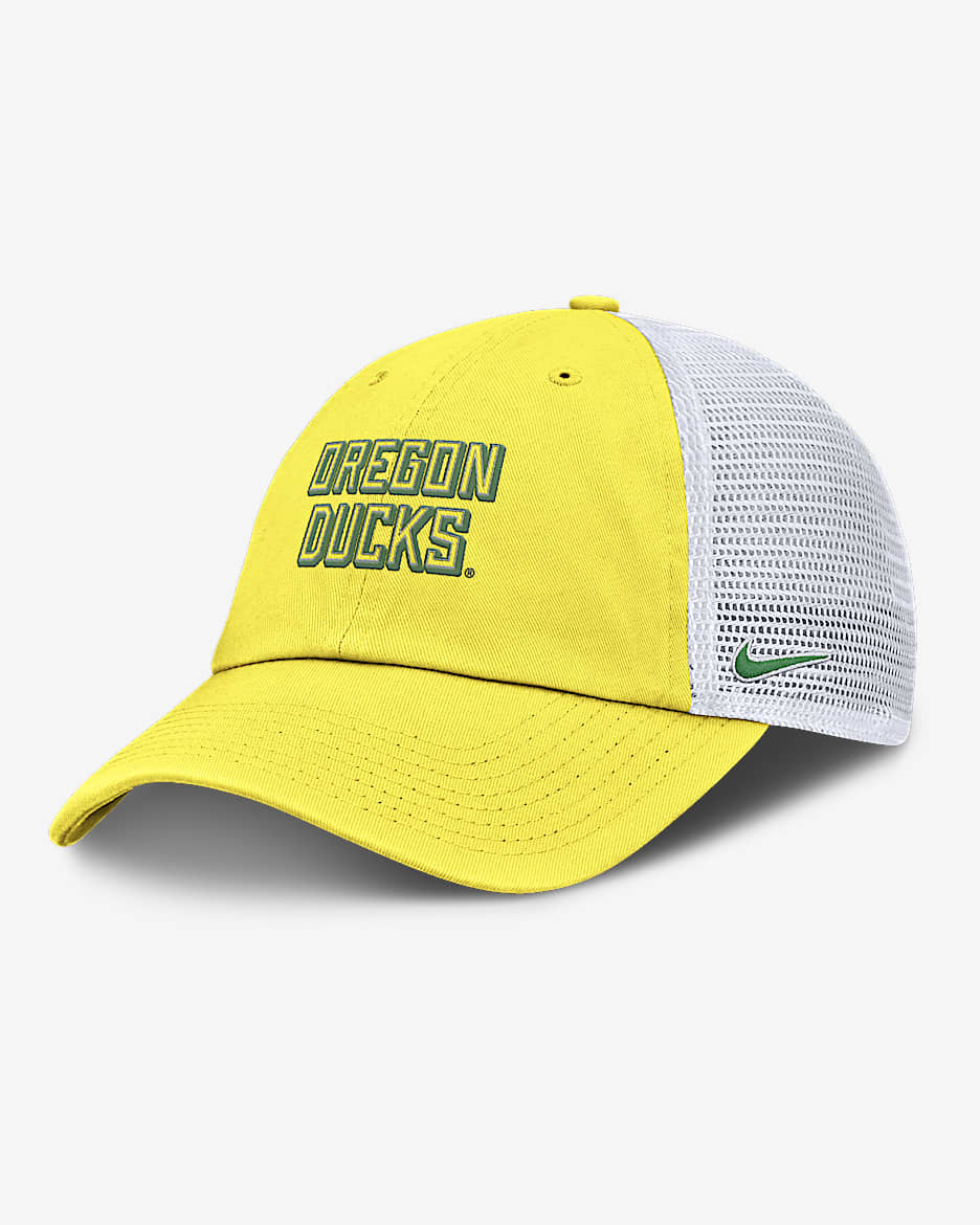 Oregon On-Field Club Gameday Men's Nike College Trucker Adjustable Hat - Yellow