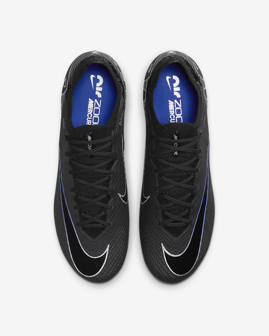 Nike Mercurial Vapor 15 Elite Artificial-Grass Low-Top Soccer Cleats - Black/Hyper Royal/Chrome