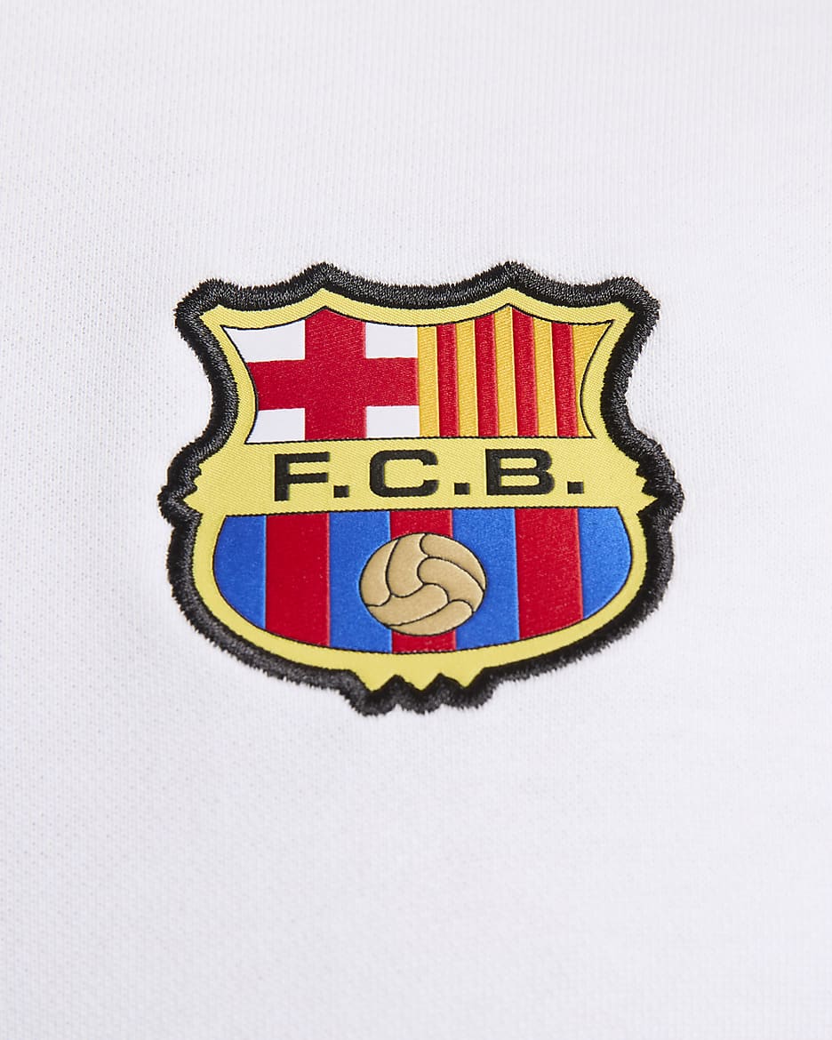 FC Barcelona Club Men's Nike Soccer French Terry Pullover Hoodie - White/Royal Blue/University Red/Royal Blue