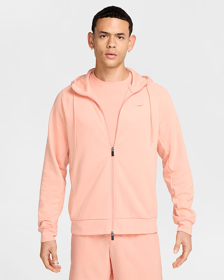 Sweat à capuche et zip haute performance Dri-FIT UV Nike Primary Fleece pour homme - Apricot Agate/Apricot Agate