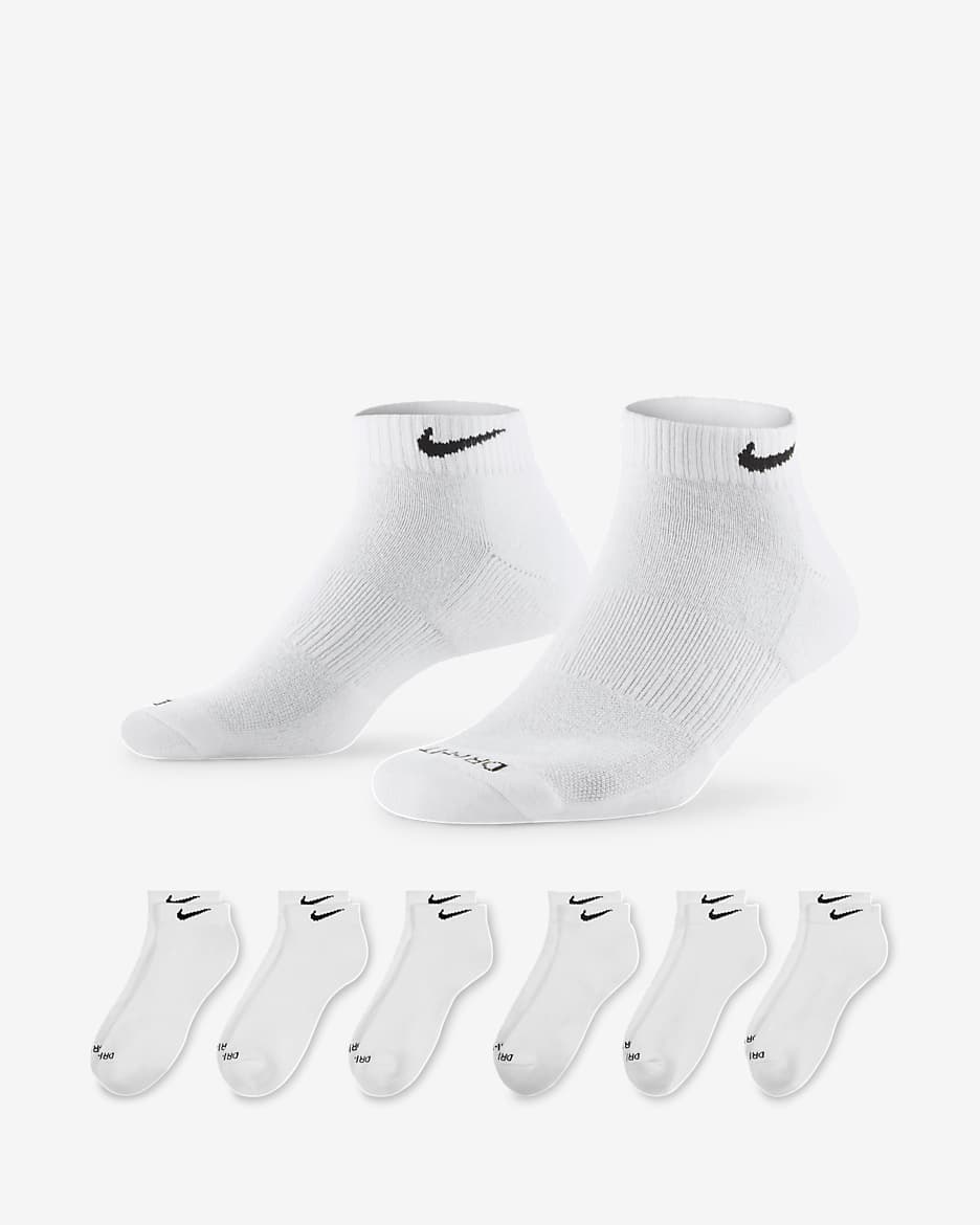 Nike Everyday Plus Cushioned Training Low Socks (6 Pairs) - White/Black