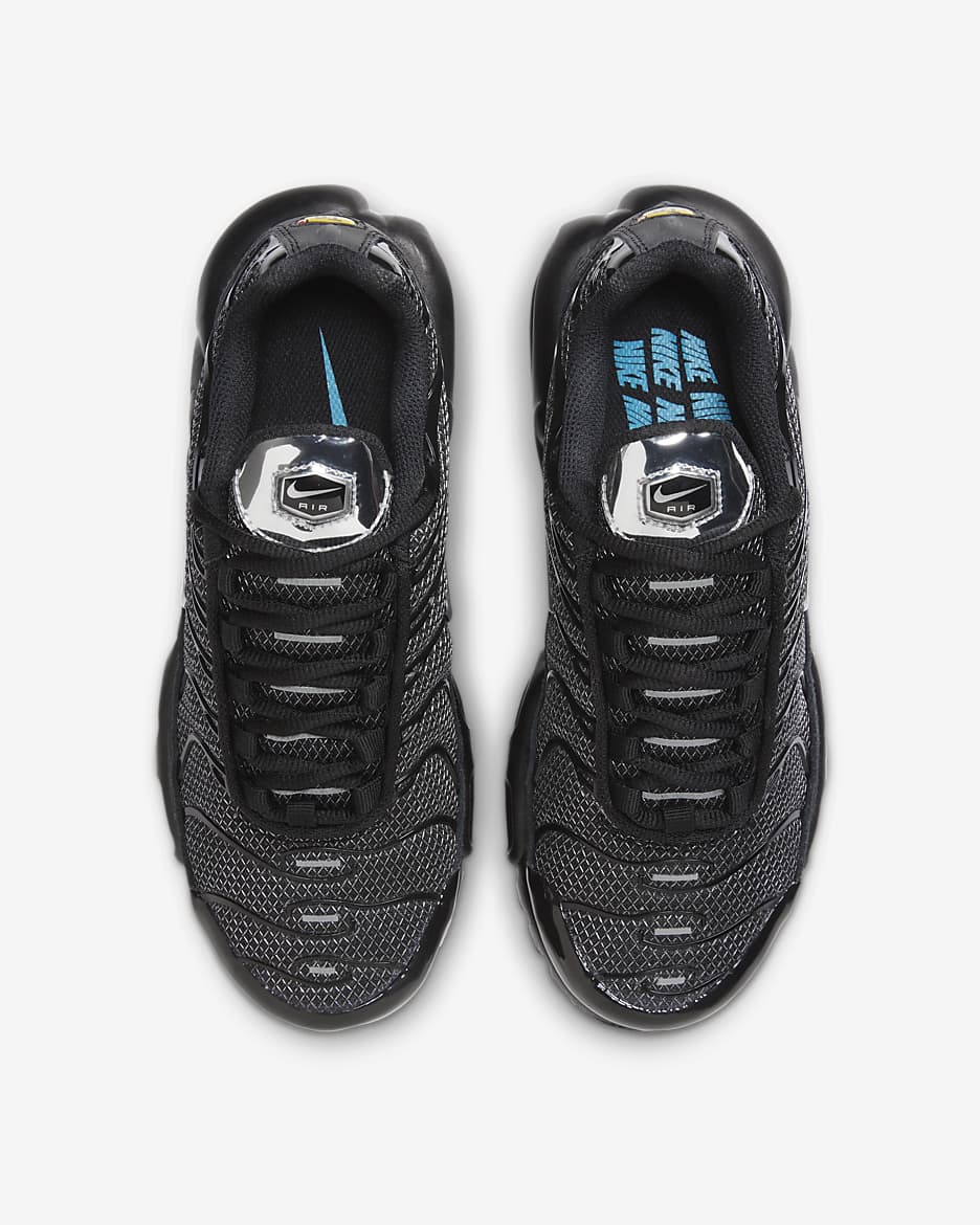 Nike Air Max Plus Kadın Ayakkabısı - Siyah/Turquoise Blue/Metallic Silver