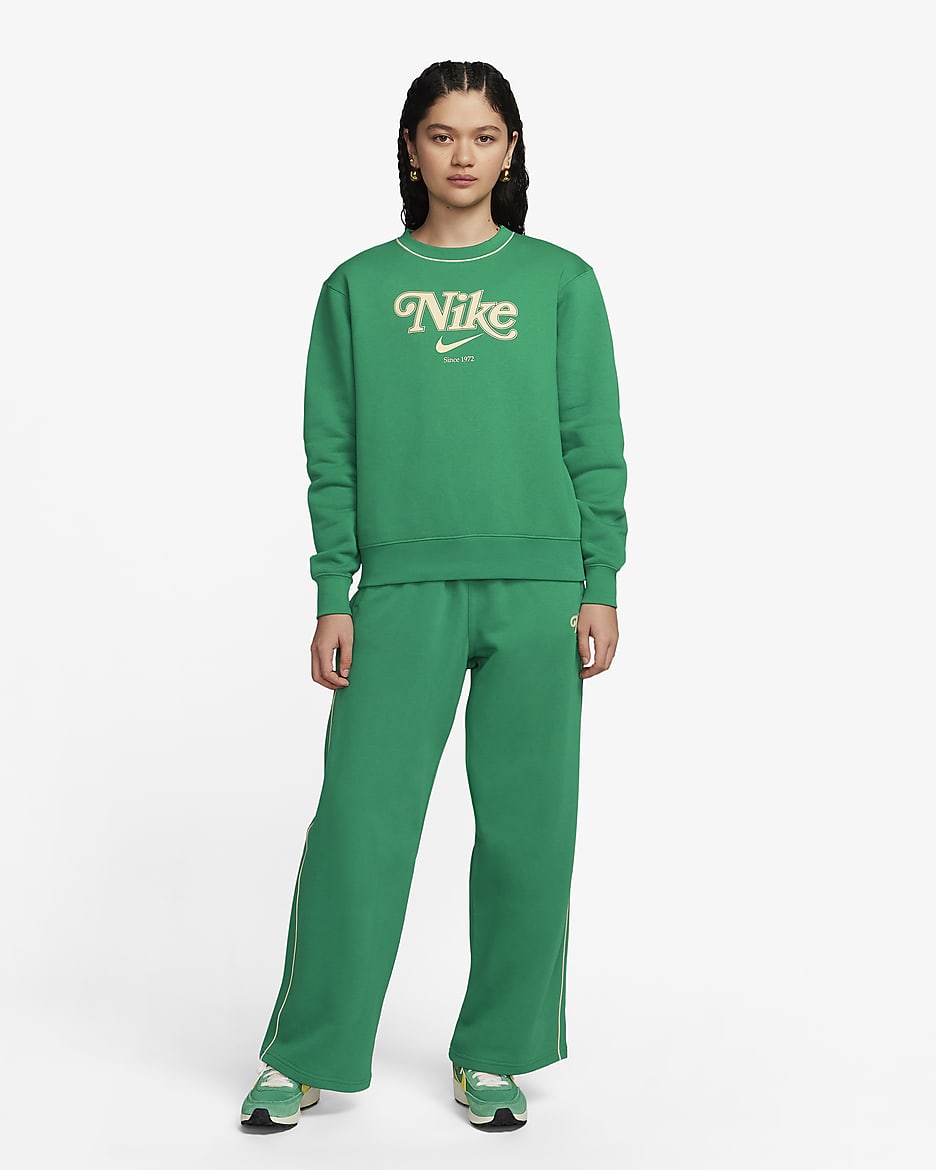 Nike Sportswear Fleece-Sweatshirt mit Rundhalsausschnitt für Damen - Malachite