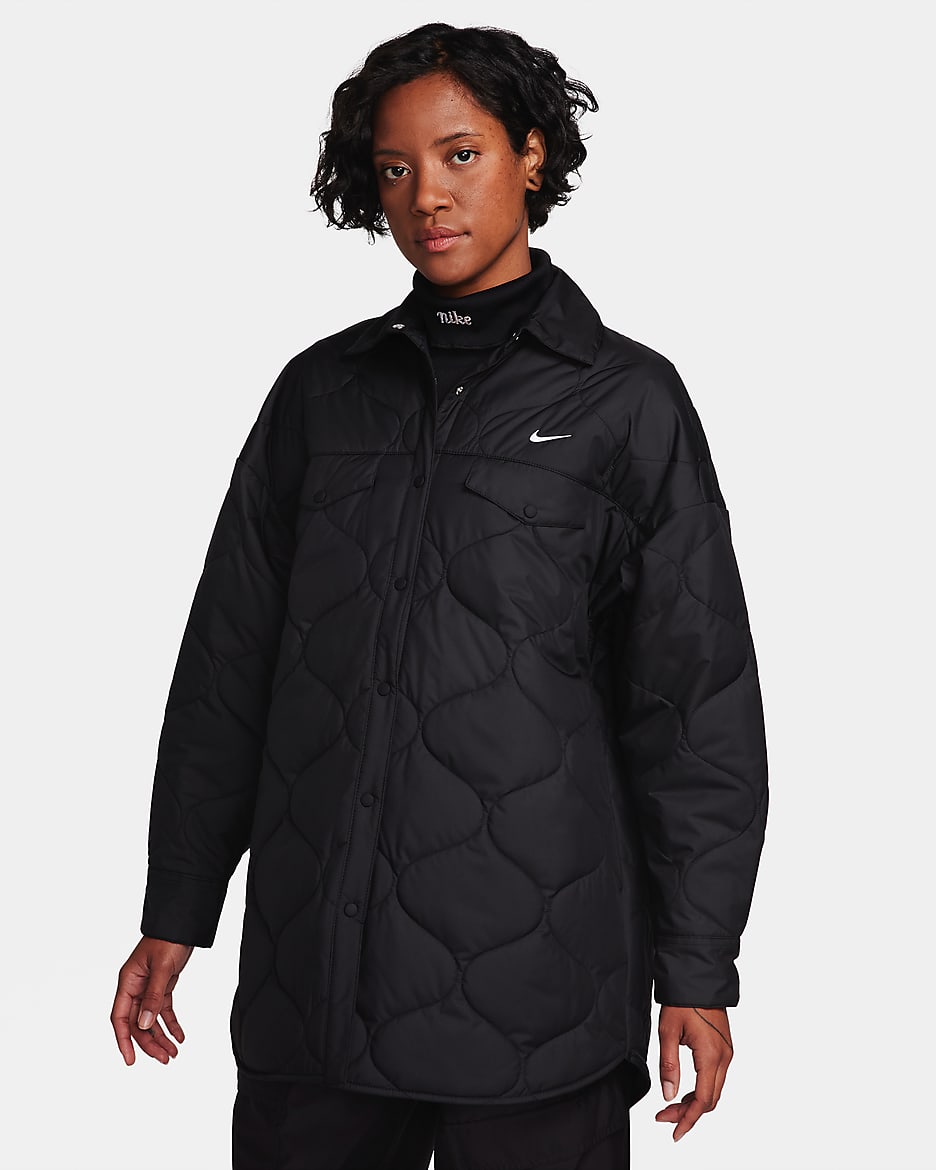 Nike Sportswear Essential Women's Quilted Trench - Black/White