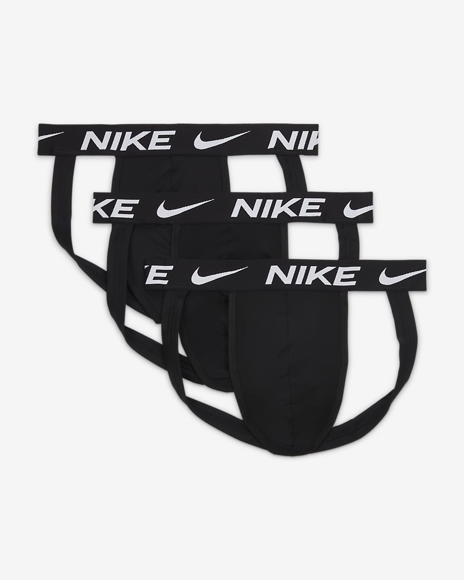 Nike Dri-FIT Essential Micro Jock Straps (3-Pack) - Black