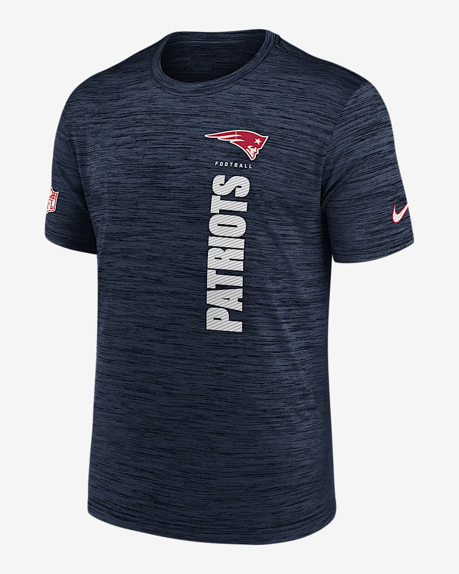 T-shirt Nike Dri-FIT NFL New England Patriots Sideline Velocity para homem - College Navy