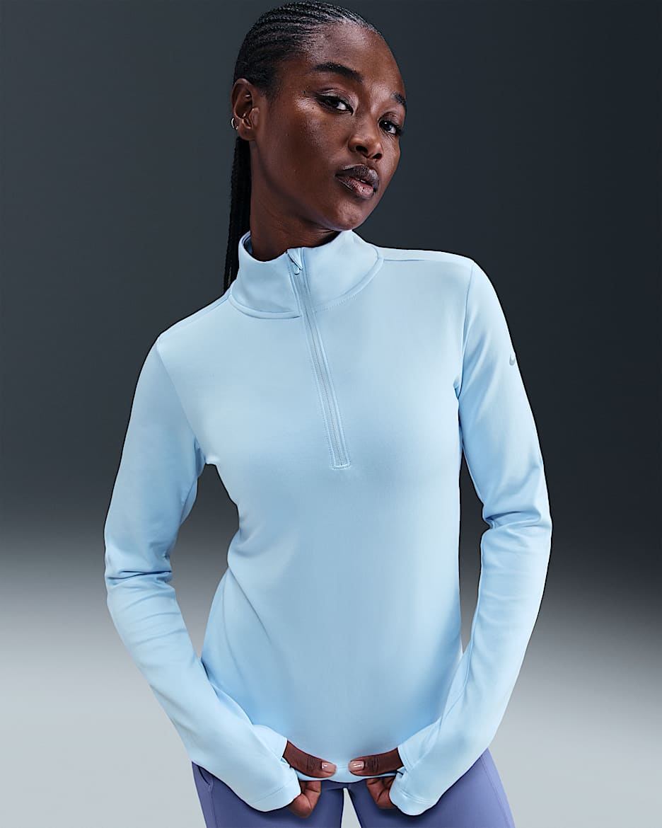 Nike One Women's Therma-FIT 1/2-Zip Mid Layer - Celestine Blue