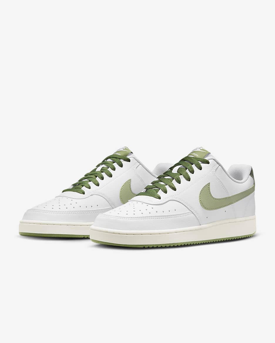 Chaussure Nike Court Vision Low pour homme - Blanc/Treeline/Sail/Oil Green