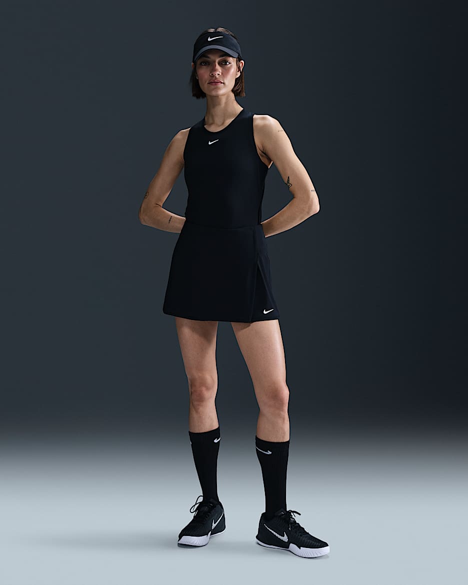 Nike Victory Women's Dri-FIT Straight Tennis Skirt - Black/White