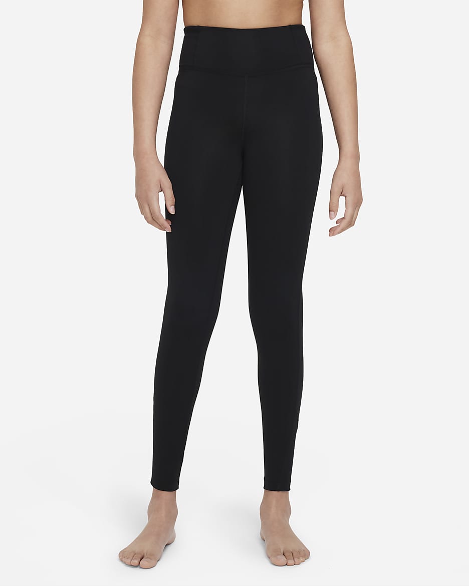 Nike Yoga Dri-FIT 大童 (女童) 內搭褲 - 黑色
