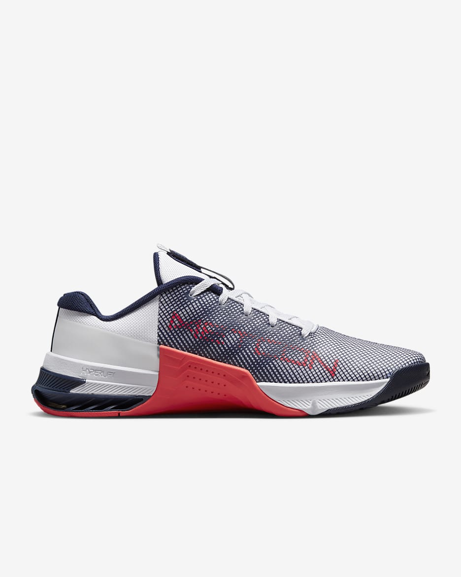 Nike Metcon 8 Men's Workout Shoes - White/Bright Crimson/Obsidian