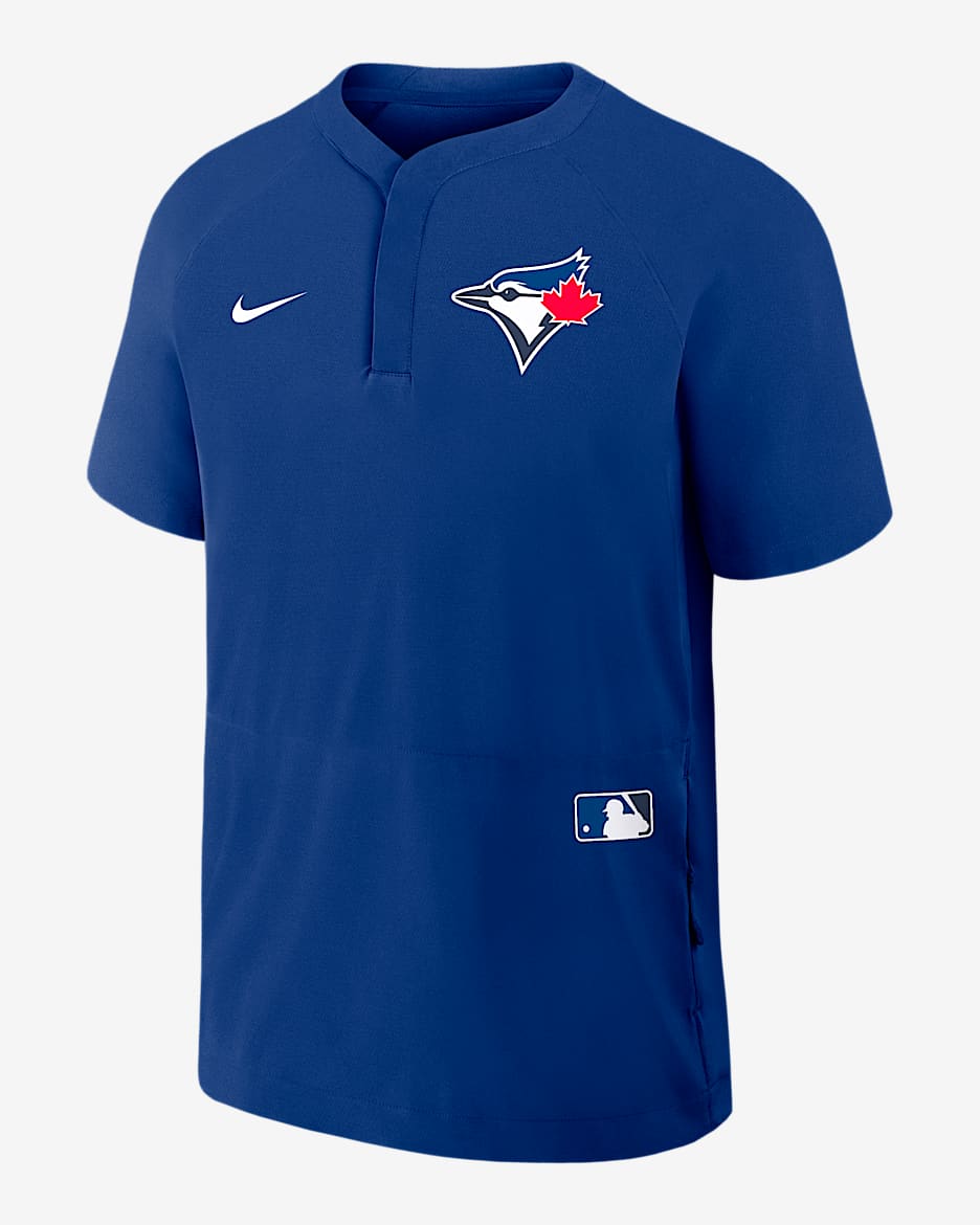 Rompevientos de manga corta Nike de la MLB para hombre Toronto Blue Jays Authentic Collection - Royal