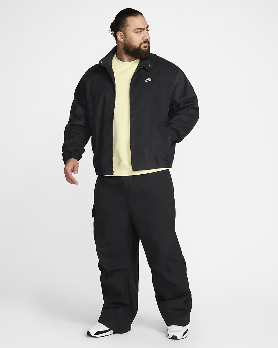 Veste Harrington en velours côtelé Nike Sportswear Club pour homme - Noir/Blanc