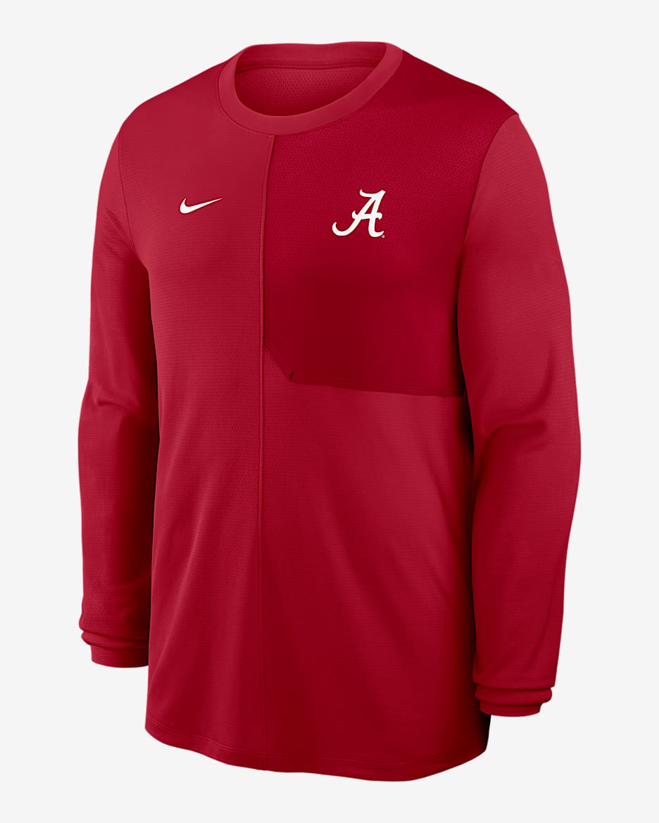Alabama Sideline Coach Men's Nike Dri-FIT College Long-Sleeve Top - Crimson