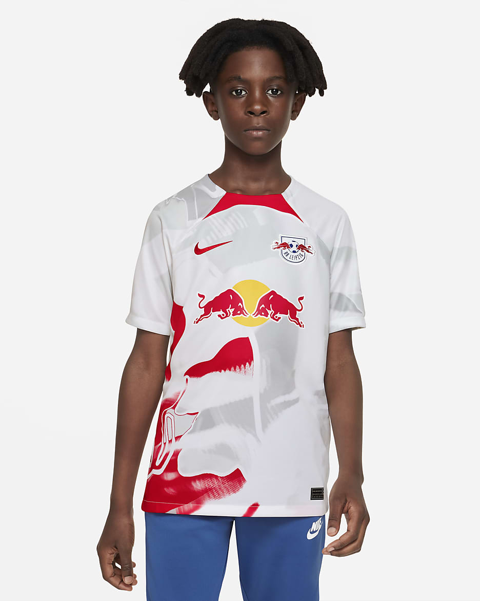 Maillot de foot Nike Dri-FIT RB Leipzig 2022/23 Stadium Domicile pour ado - Blanc/Global Red/Global Red