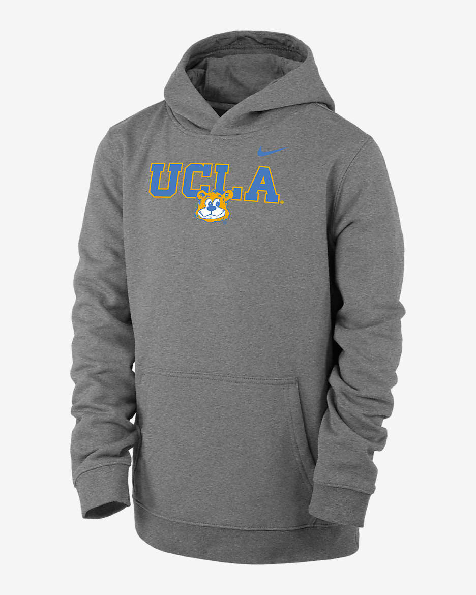 UCLA Club Fleece Big Kids' (Boys') Nike College Hoodie - Dark Grey Heather