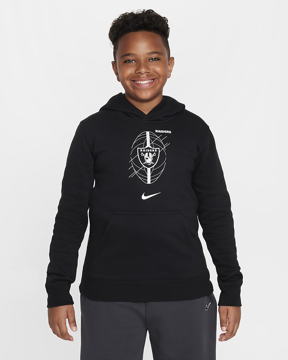 Las Vegas Raiders Icon Nike NFL-hoodie voor kids - Zwart