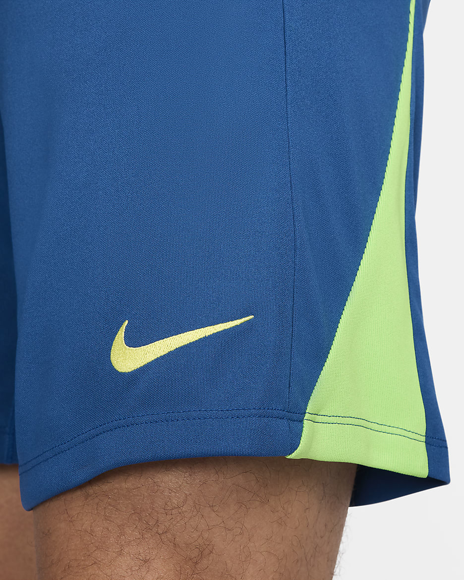 Brazil Academy Pro Men's Nike Dri-FIT Football Knit Shorts - Court Blue/Action Green/Dynamic Yellow