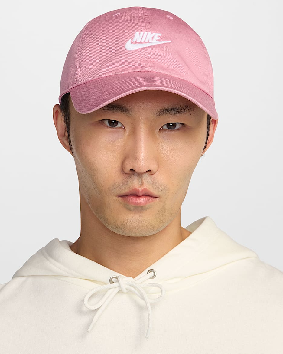 Gorra desestructurada Futura Wash Nike Club - Rosa elemental/Blanco