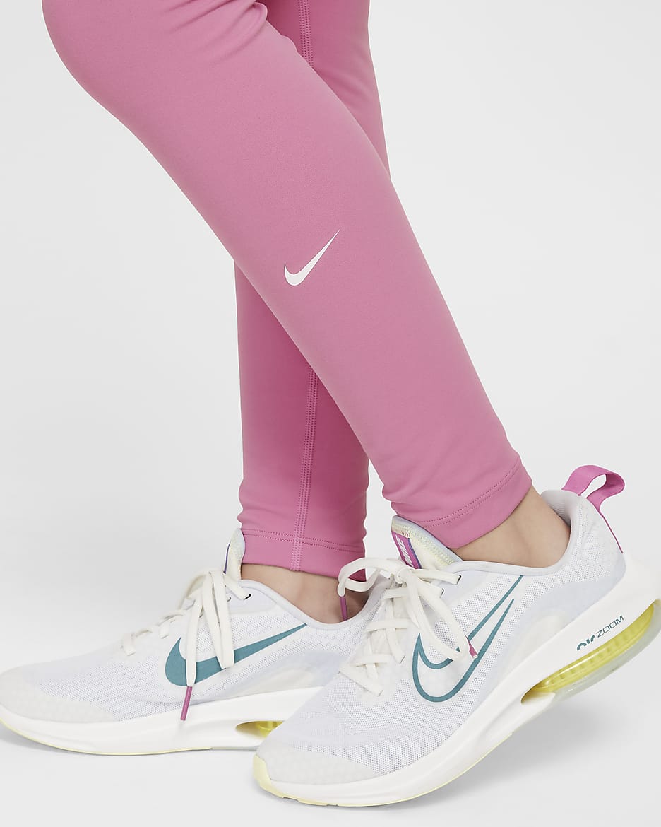 Nike One Older Kids' (Girls') Dri-FIT High-Waisted Leggings - Magic Flamingo/White