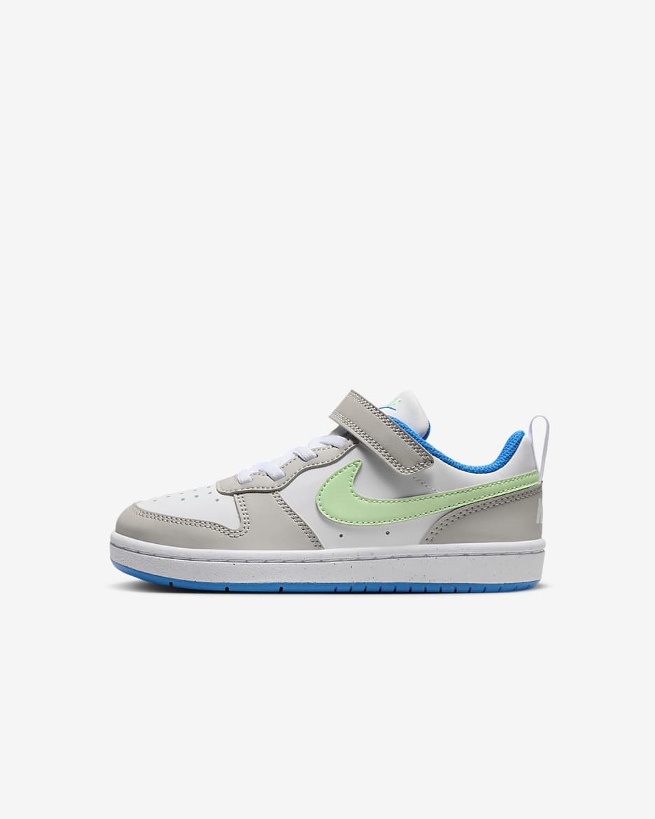 Nike Court Borough Low Recraft Little Kids' Shoes - Light Iron Ore/White/Photo Blue/Vapor Green