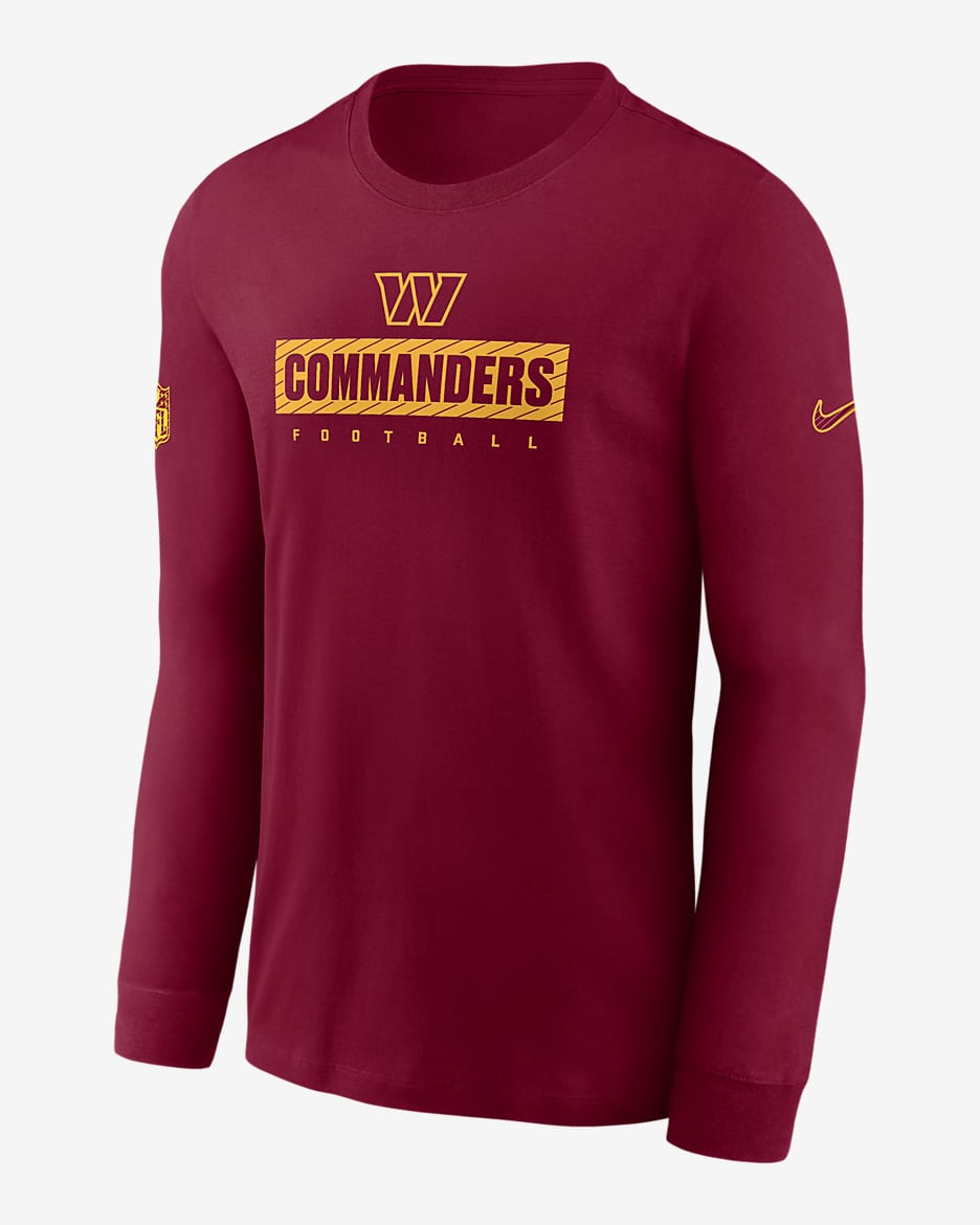 Washington Commanders Sideline Team Issue Men's Nike Dri-FIT NFL Long-Sleeve T-Shirt - Red