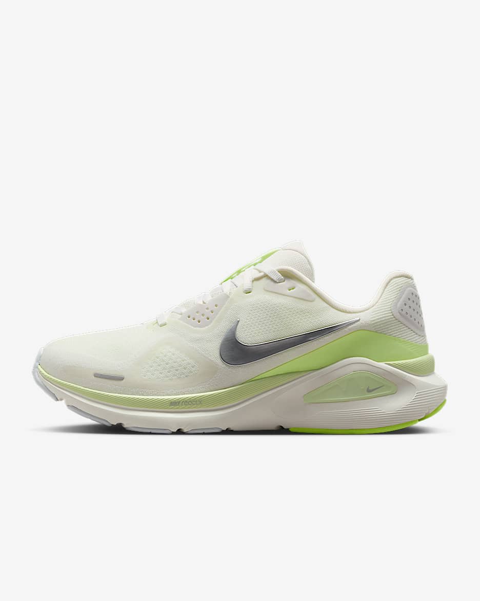 Nike Structure 26 Women's Road Running Shoes - Summit White/Barely Volt/Sail/Chrome