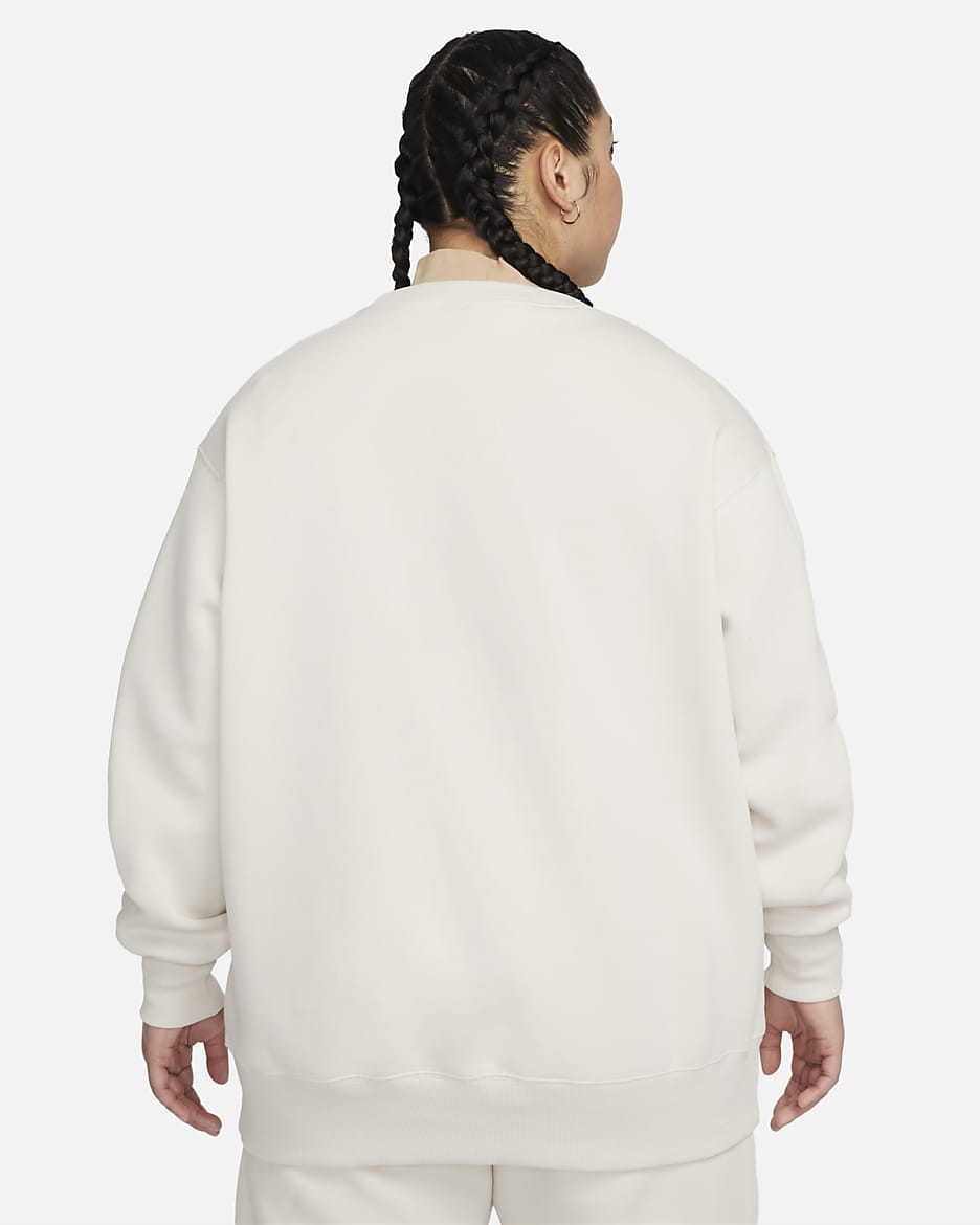 Nike Sportswear Phoenix Fleece Oversize Damen-Sweatshirt mit Rundhalsausschnitt (große Größe) - Light Orewood Brown/Sail